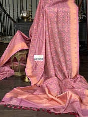 Silk Patola Banarasi - Light Thulian Pink Meenakari