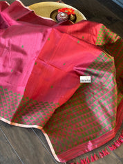 Tussar Silk - Maroon Green