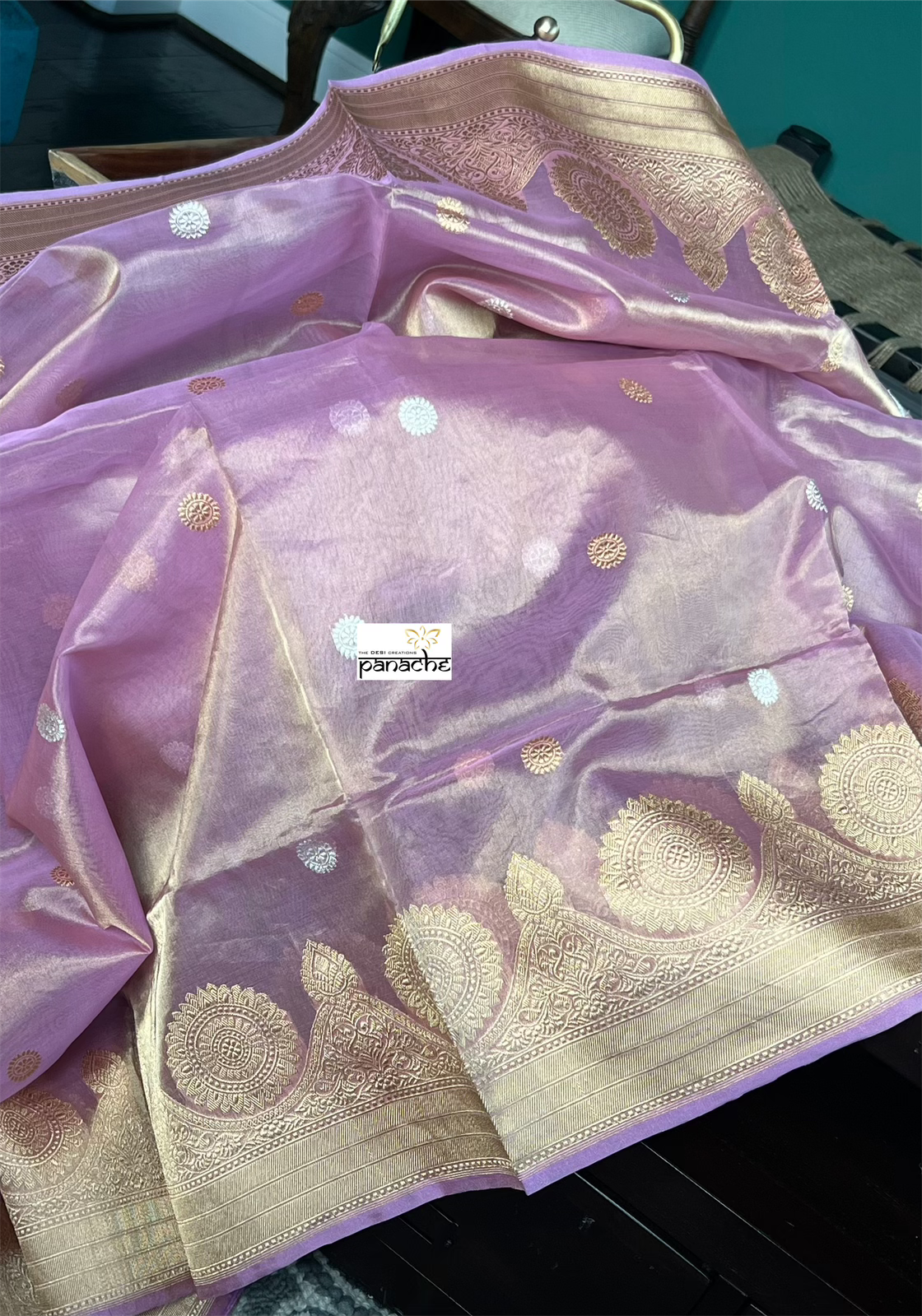 Pure Tissue Kora Silk Banarasi - Light Pink
