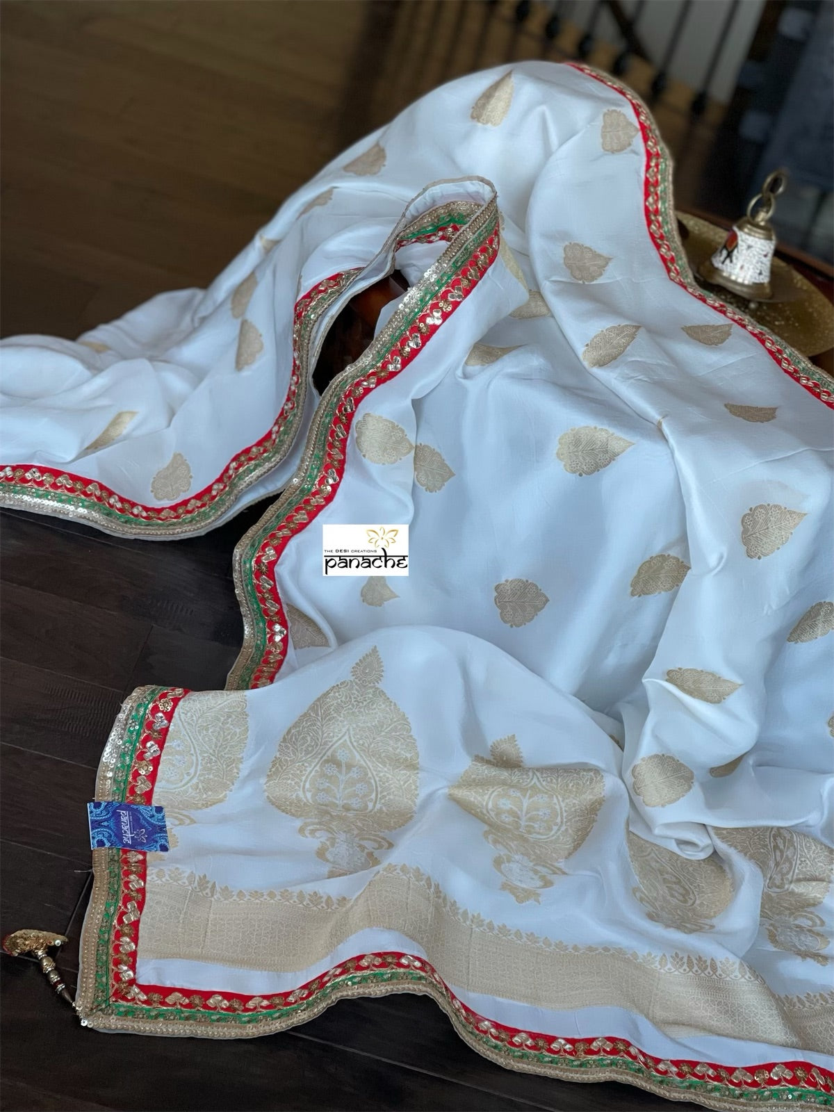 Designer Soft Silk Banarasi- Off White Gold Zari