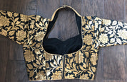 Designer Blouse - Black Zari Jangla woven 2
