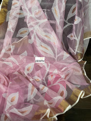 Designer Jamdaani- Pink floral