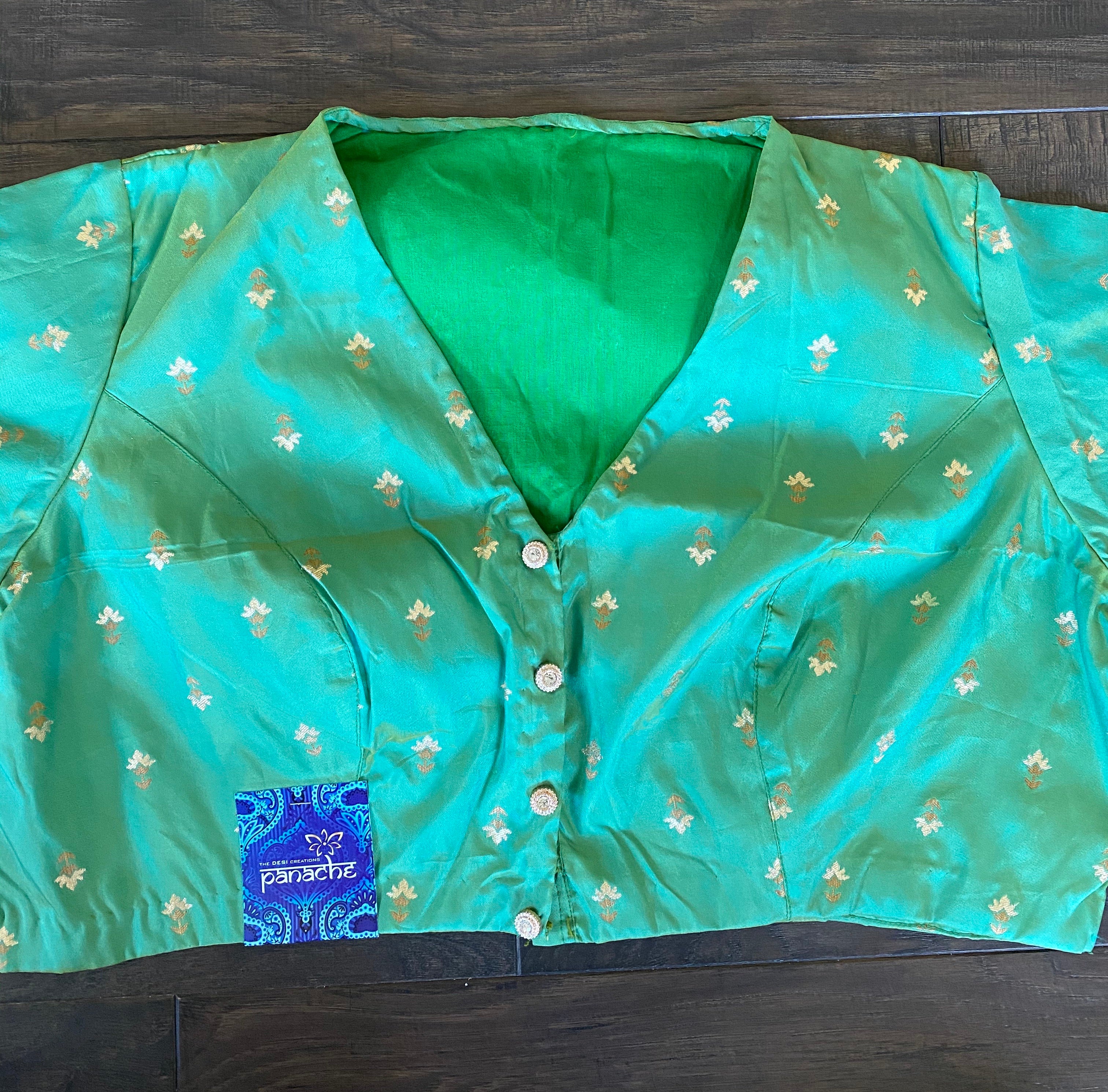 Designer Blouse - Green Dual Shaded