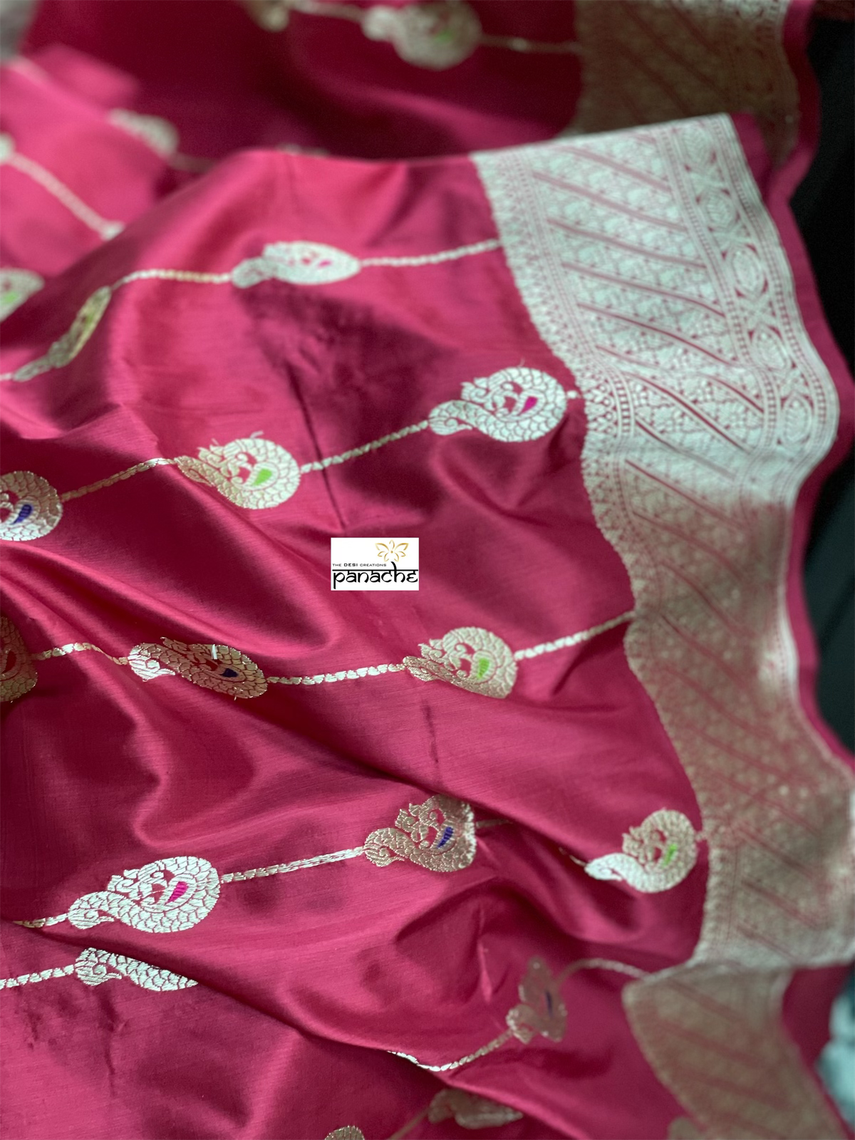 Pure Silk Banarasi - Red Antique Zari
