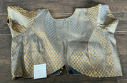 Designer Blouse - Grey Blue Brocade