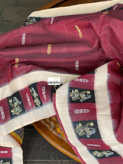 Pure Cotton Bomkai - Maroon Black