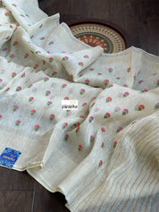 Embroidered Linen Silk - Off-White