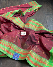Gadwal Silk  - Maroon Green