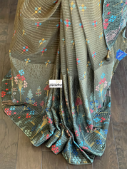 Designer Satin Georgette Sequin - Moss Green