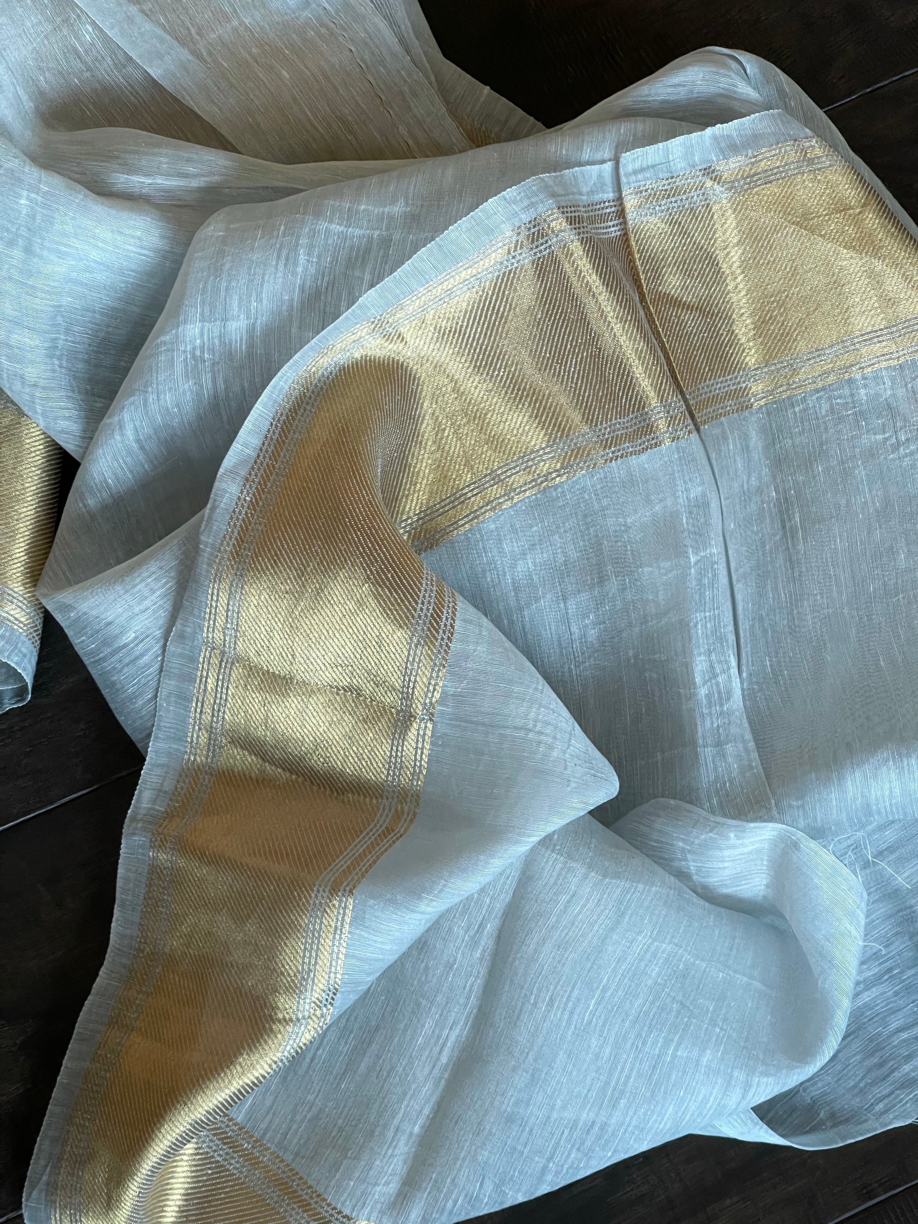 Handloom Silk Linen - Light Grey