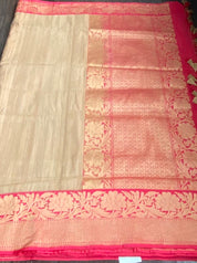 Pure Tassur Silk Banarasi - Tussar color Pink