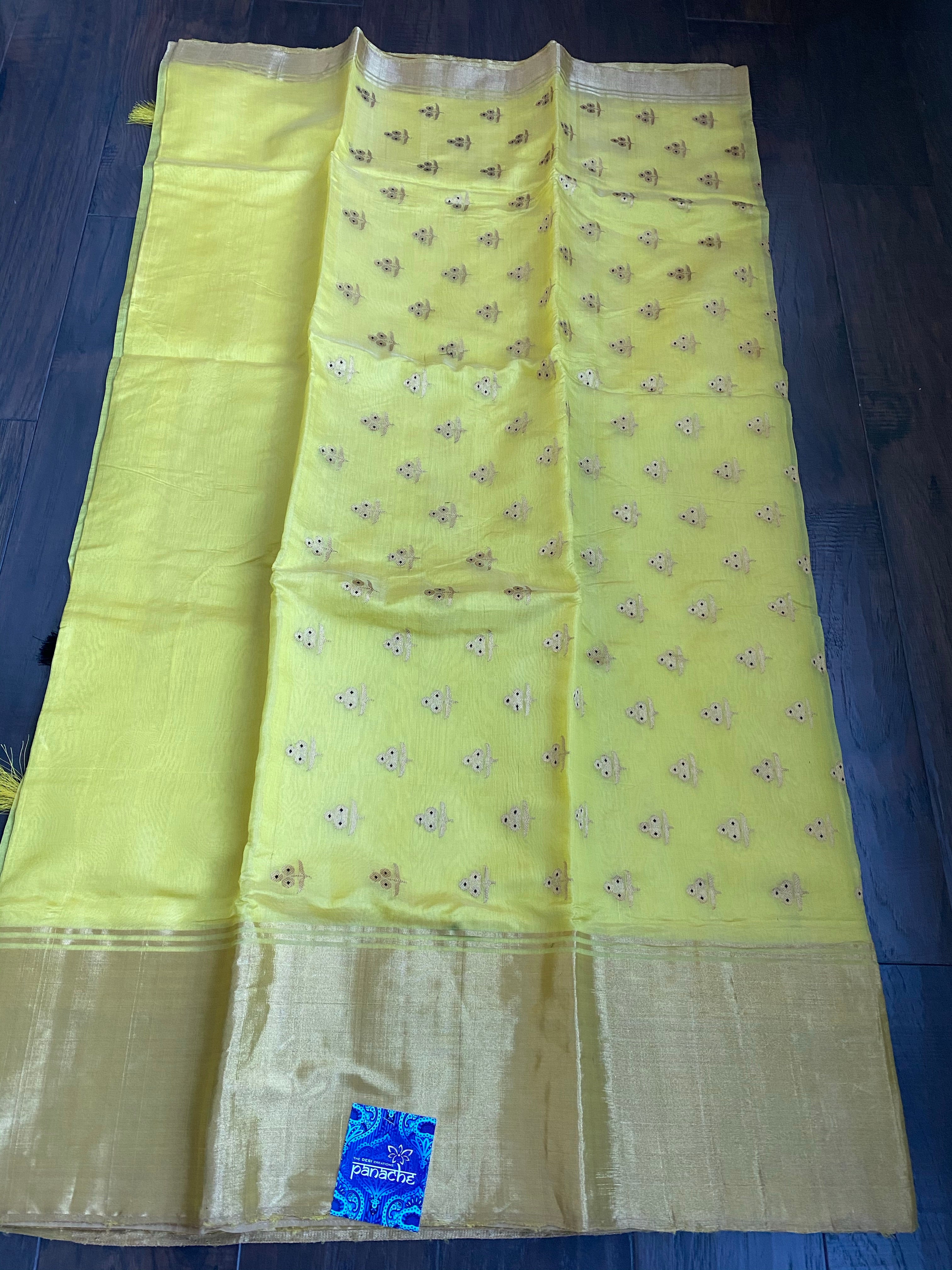 Pure Chanderi Silk - Yellow Eknaliya