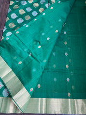 Chanderi Silk Cotton - Green Red