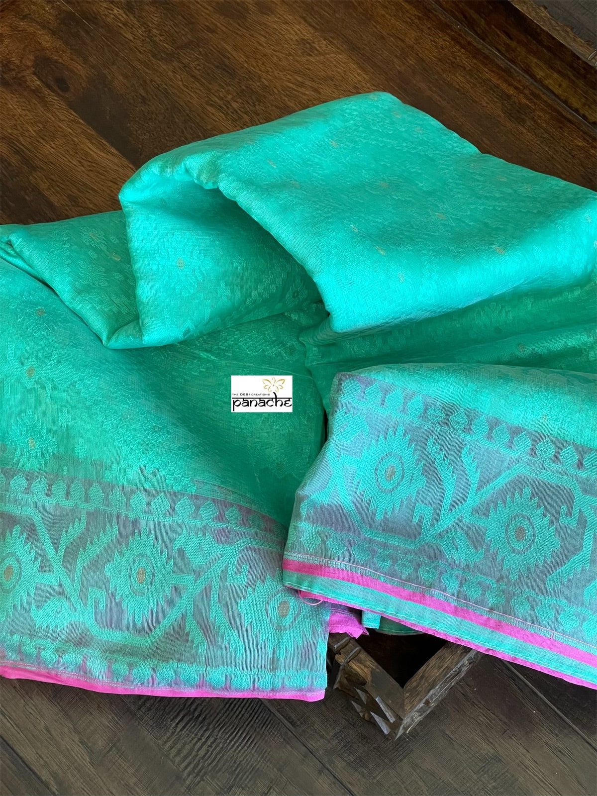 Jamdaani Soft - Turquoise Green Pink