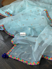 Designer Organza - Light Aqua Blue