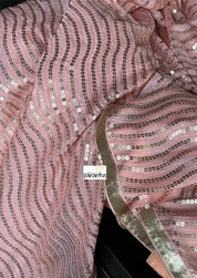 Designer Georgette Saree - Pink Sequin