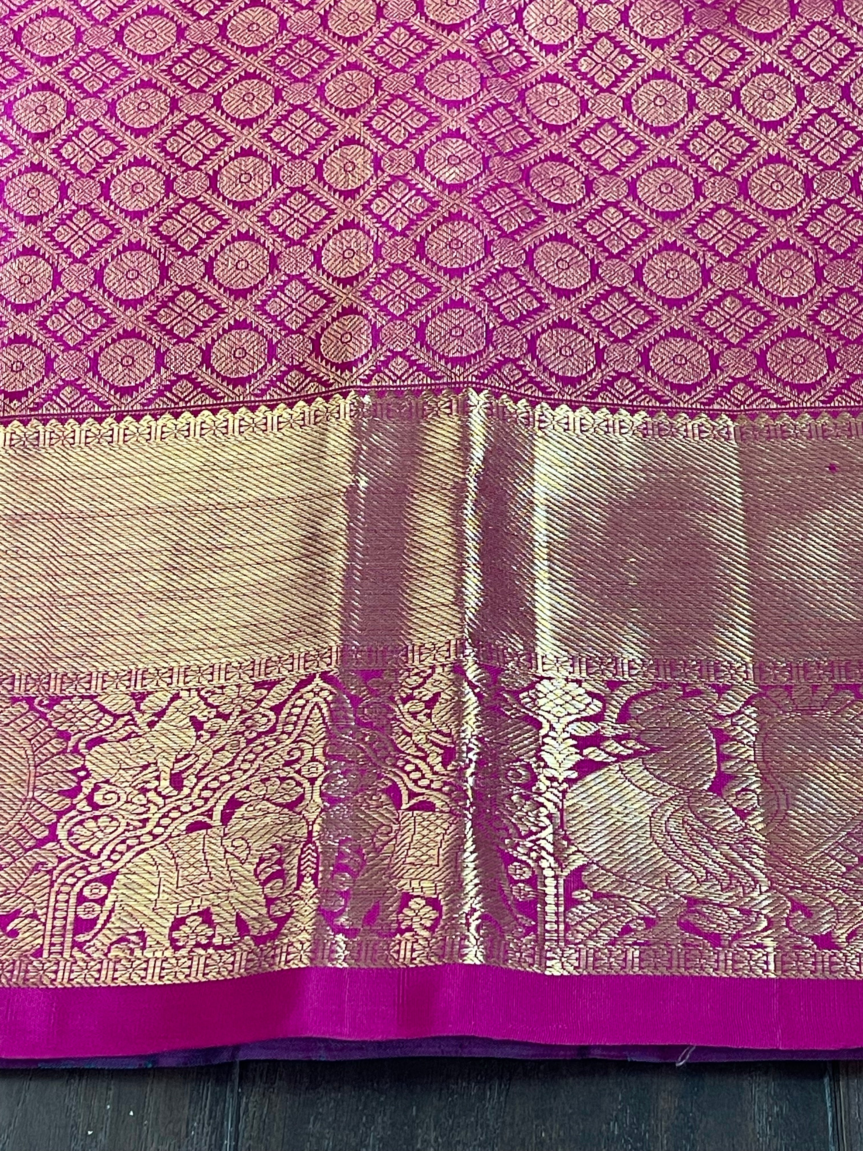 Silk Kanjivaram - Blue Dual Shaded