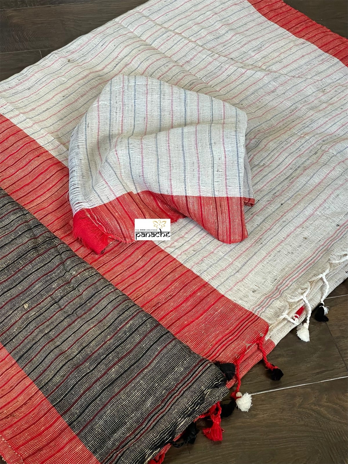 Ketia Stripes  - Beige Black Red