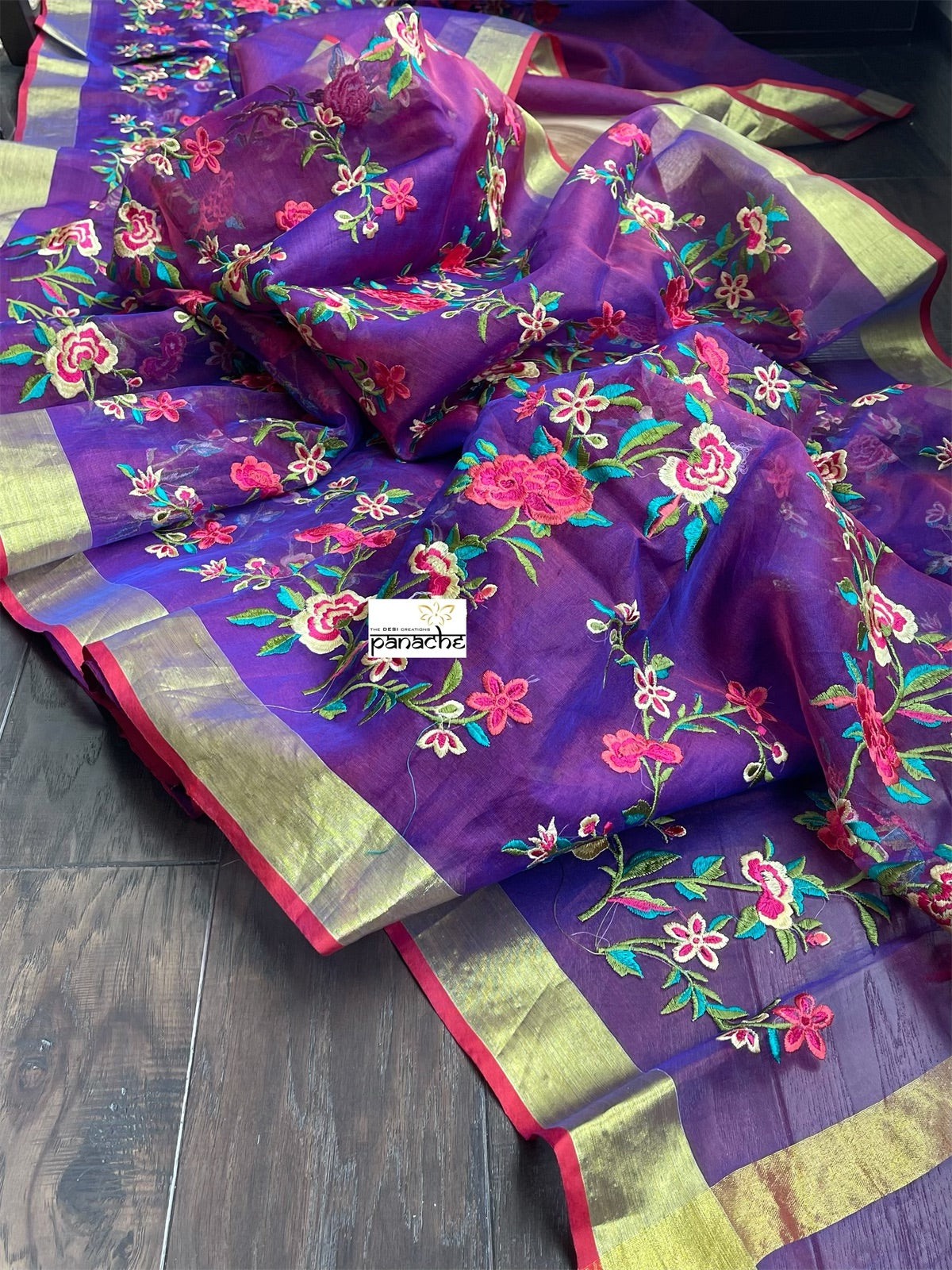 Designer Muslin - Purple Embroidered