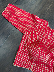 Designer Blouse - Red Zari Motifs