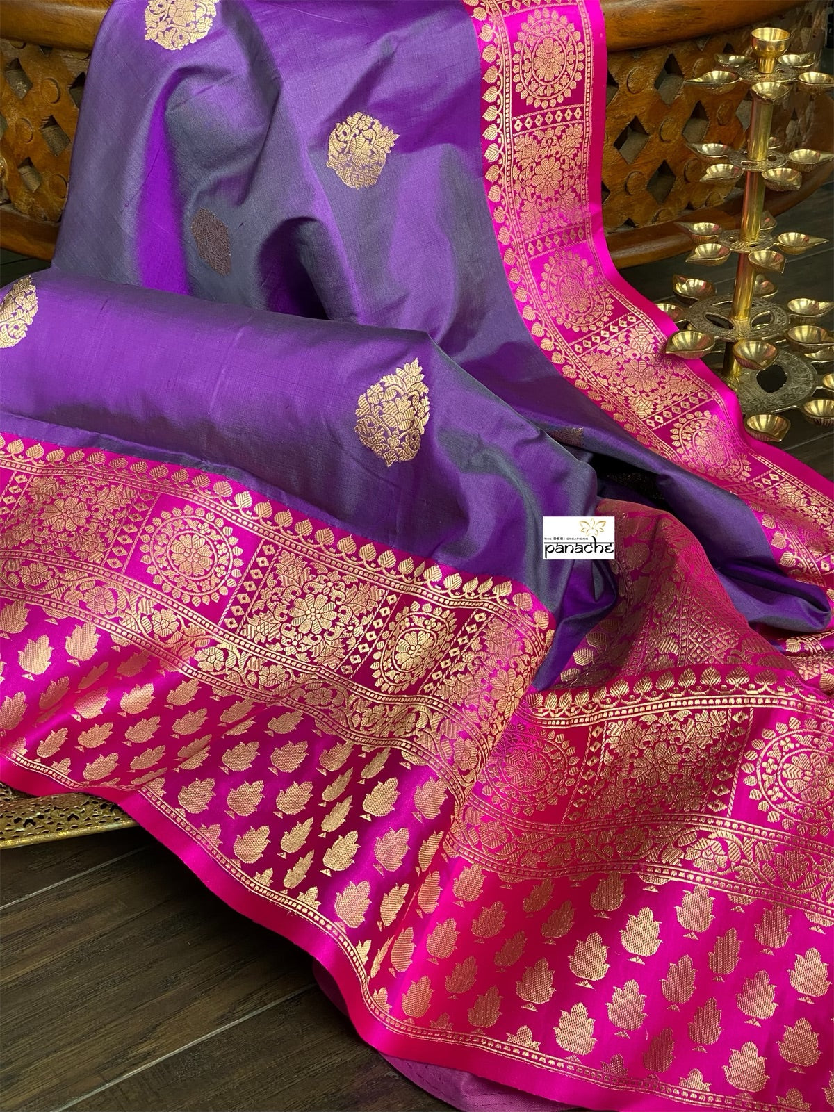 Katan Silk Banarasi - Purple Magenta