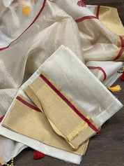 Pure Chanderi Silk Cotton - Off White Eknaliya Woven