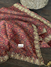 Designer Inspired Organza - Kalamkari Cutdana