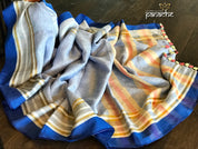 Linen Handloom - Light Blue Striped Border
