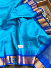 Gadwal Silk - Firozi Zari Checkered