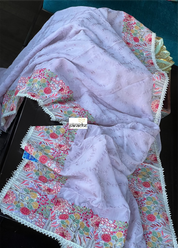 Designer Organza - Lilac Embroidered