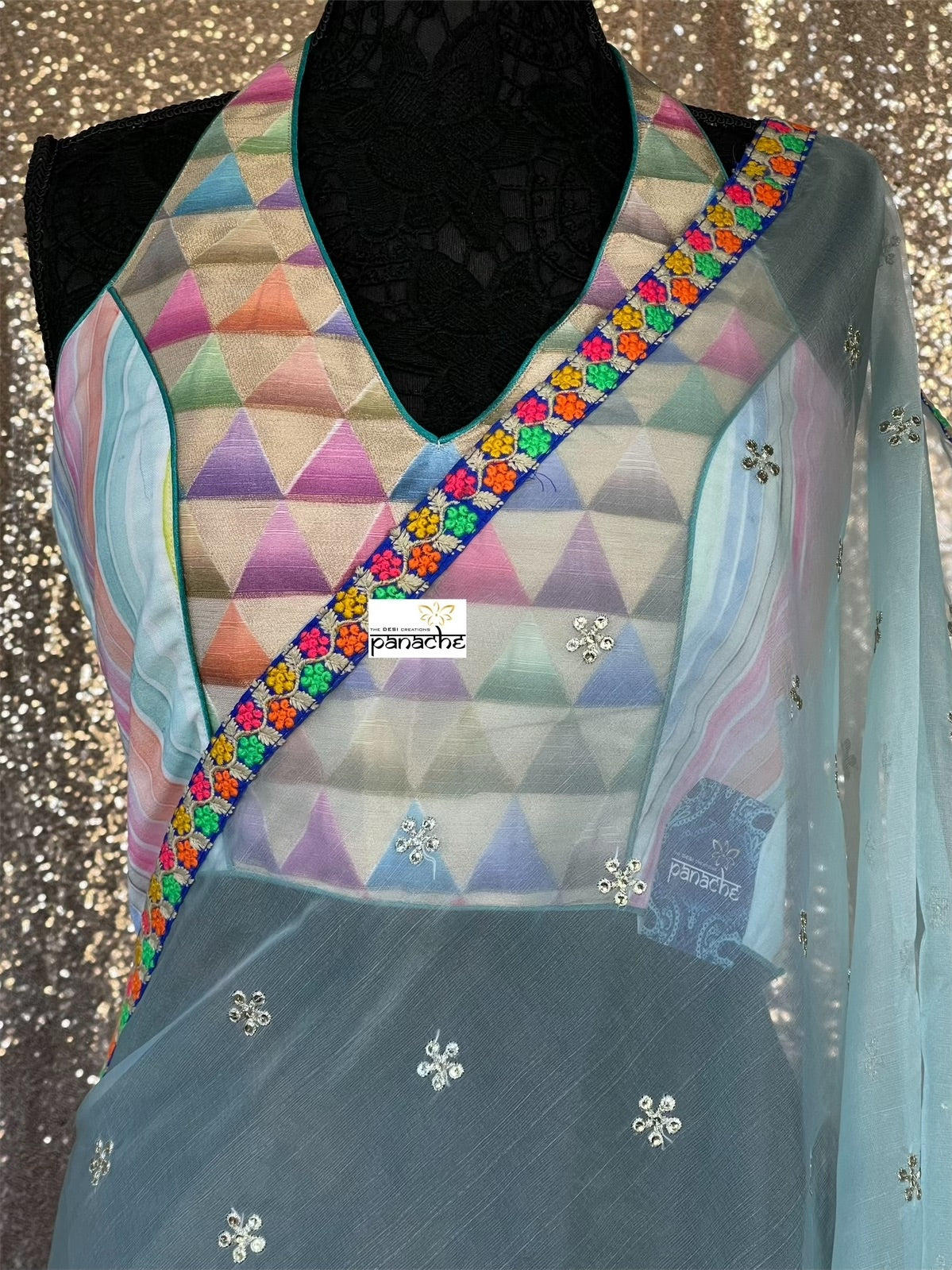 Designer Organza - Light Aqua Blue