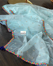 Designer Organza - Light Aqua Blue
