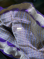 Silk Brocade Banarasi - Purple Antique Zari Kadwa