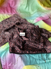 Designer Satin Maslin Silk - Yellow Pink Shaded