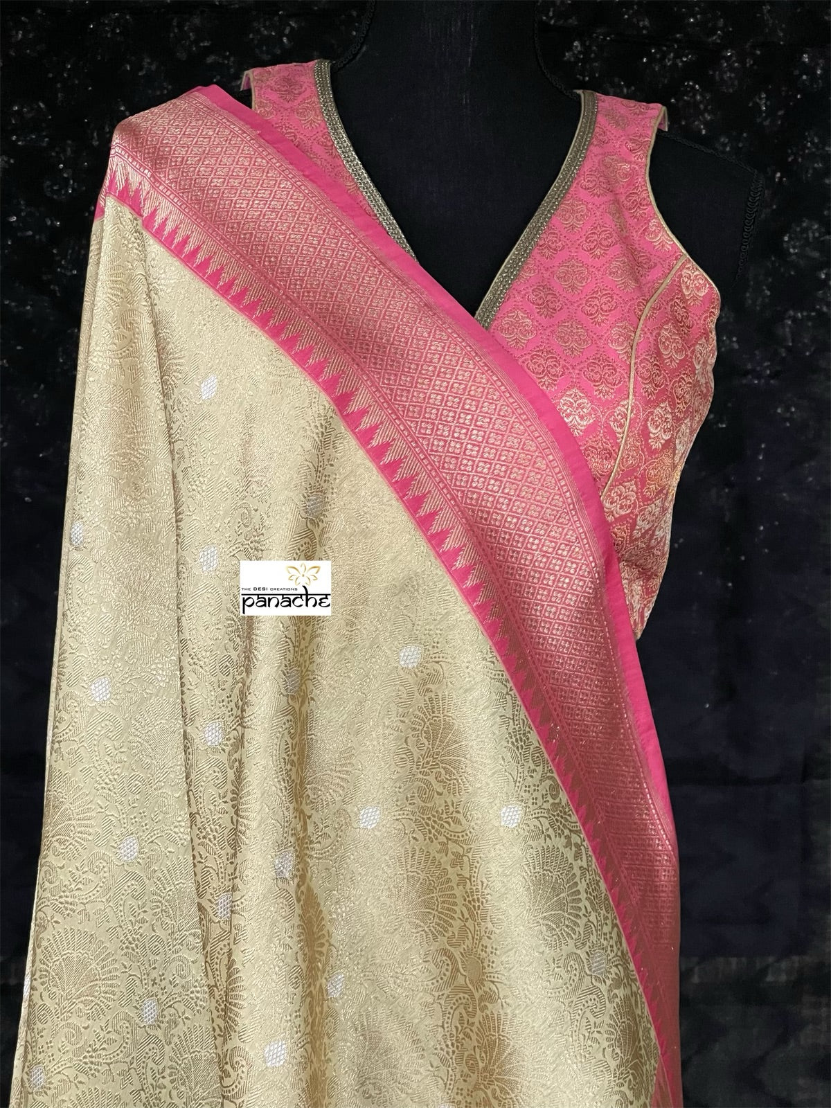 Pure Katan Silk Banarasi - Light Butter Yellow Golden Zari woven
