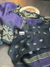 Jamdaani Linen Woven - Purple Black
