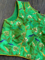 Designer Blouse - Green Blue Meenakari