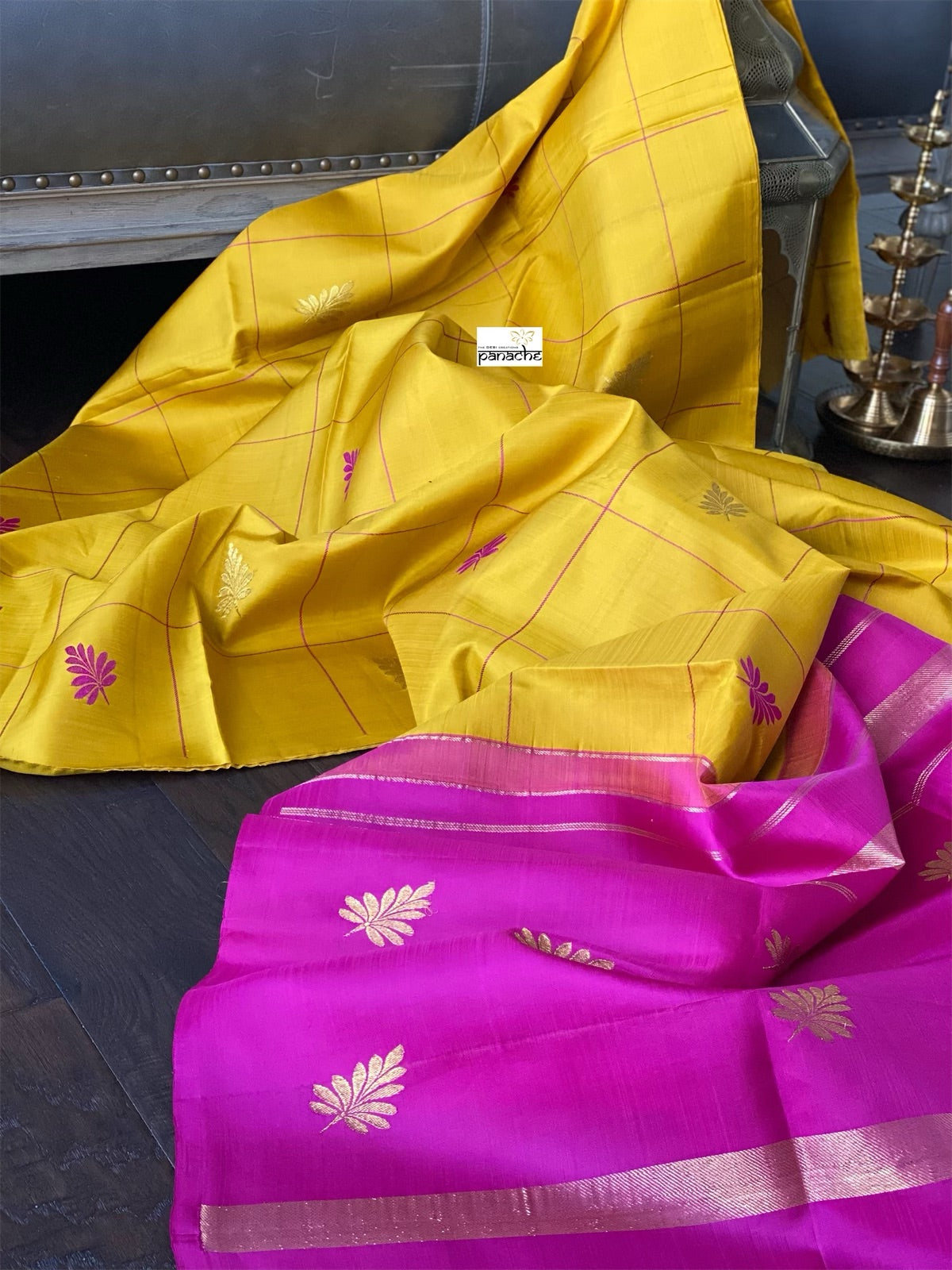 Silk Kanjivaram - Yellow Pink