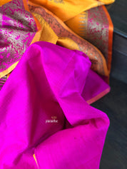 Tussar Silk Dupion Banarsi - Golden Yellow