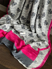 Pure Crepe Silk - White Black Grey Pink