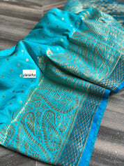 Muga Silk Banarasi - Firozi