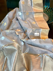 Pure Chanderi Silk Cotton - Grey Eknaliya Woven
