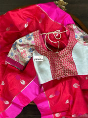 Designer Blouse - Offwhite Magenta