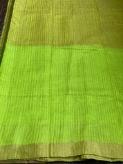 Matka Silk - Green Zari Woven