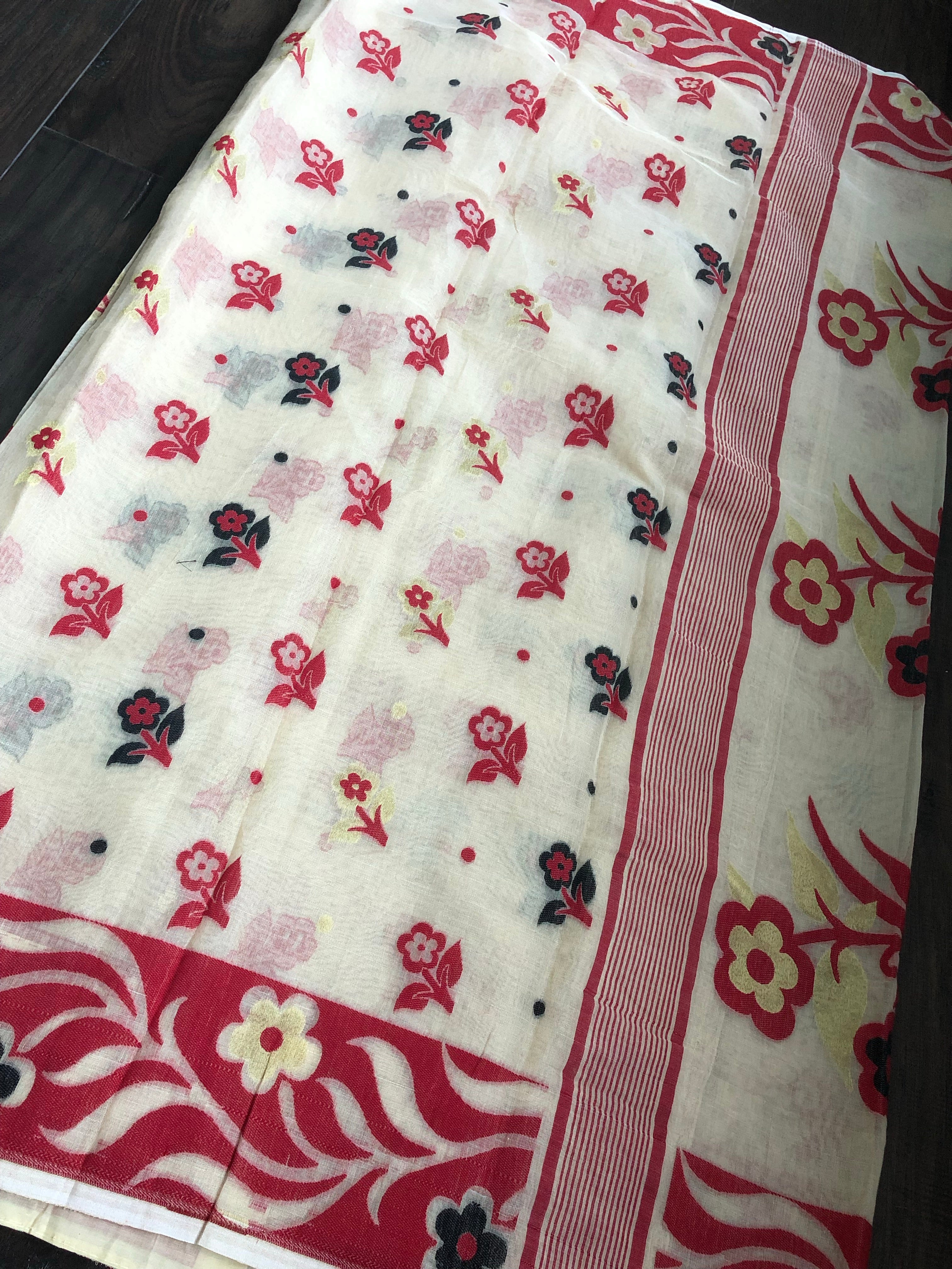 Jamdaani Soft - Beige Black Red