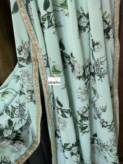 Georgette Designer Inspired Drape - Sea Green Floral