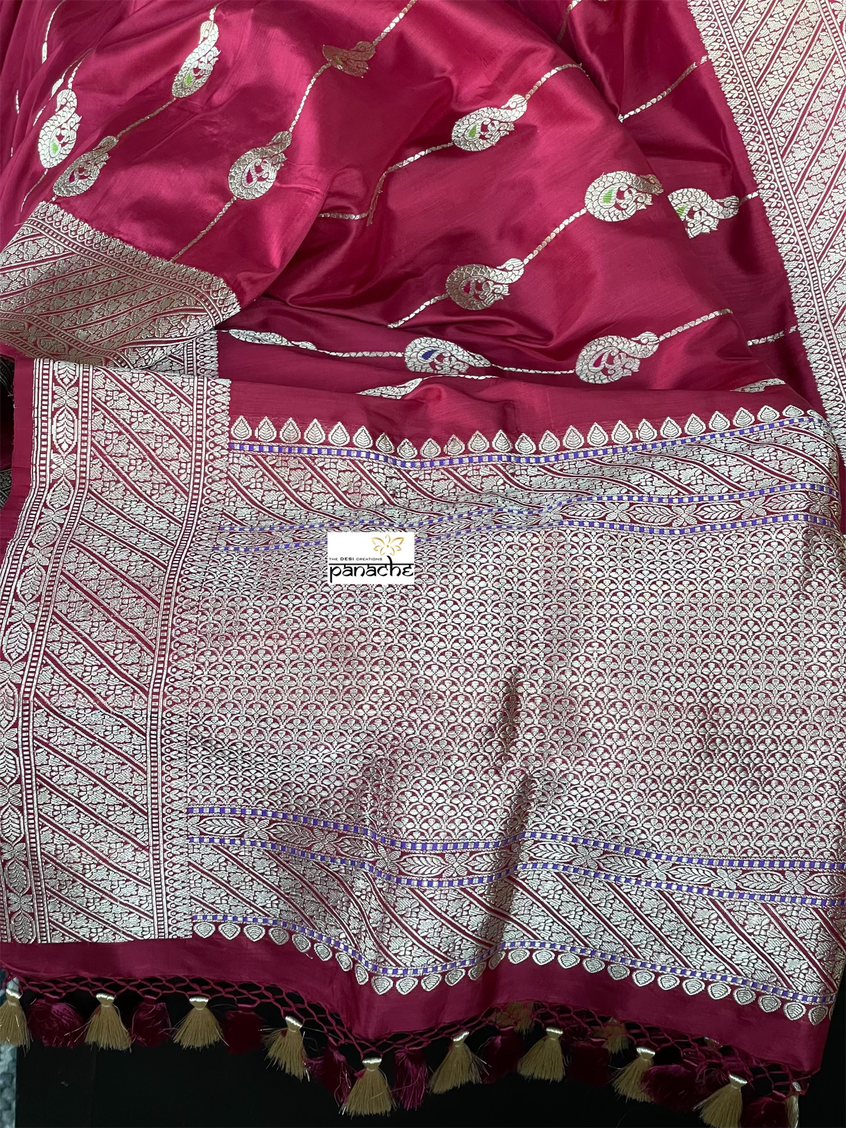 Pure Silk Banarasi - Red Antique Zari