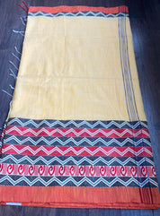 Begampuri Cotton Saree - Yellow Rust Woven