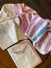 Khadi Cotton Saree Kurta Pair - Offwhite Pink