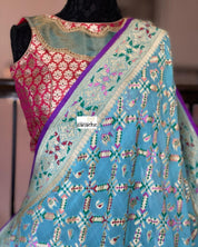 Designer Blouse - Raspberry Pink Meenakari